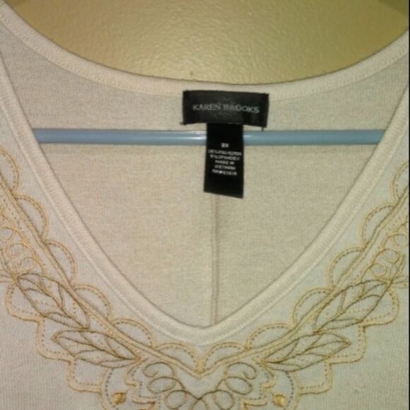 🤠Karen Brooks V Neck Sweater Size 3X - Picture 5 of 7